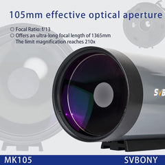SVBONY MK105 Telescope, 105mm Aperture Maksutov Cassegrain OTA, 99% Reflectivity Dielectric Coatings Catadioptric Telescope, for Planetary Visual and Photography with 160mm Dovetail Plate