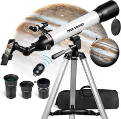 Telescope for Adults Astronomy 700 x 90 mm AZ Astronomical Professional Refractor Telescope for Kids Beginners with Advanced Eyepieces, Tripod, Wireless Remote, White